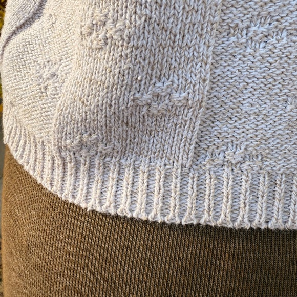 Vintage 90s Soft white oatmeal knit cardigan tee - Picture 7 of 7